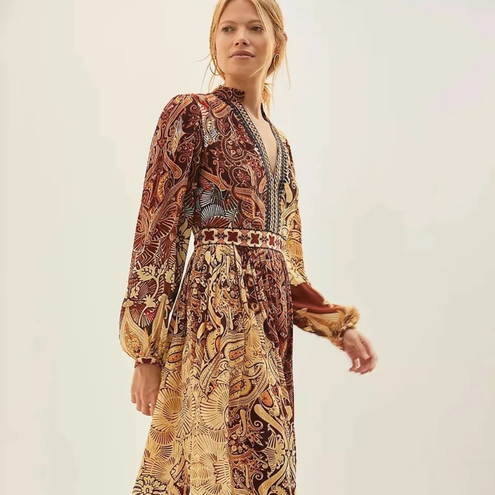 Anthropologie Contrast Maxi Dress x Bhanuni By Jyoti